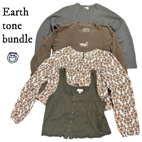 Life Is Good Tops - Womens Shirts Large Earth Tone Tops Bundle Wholesale Tee Blouse Floral Lot BOHO
